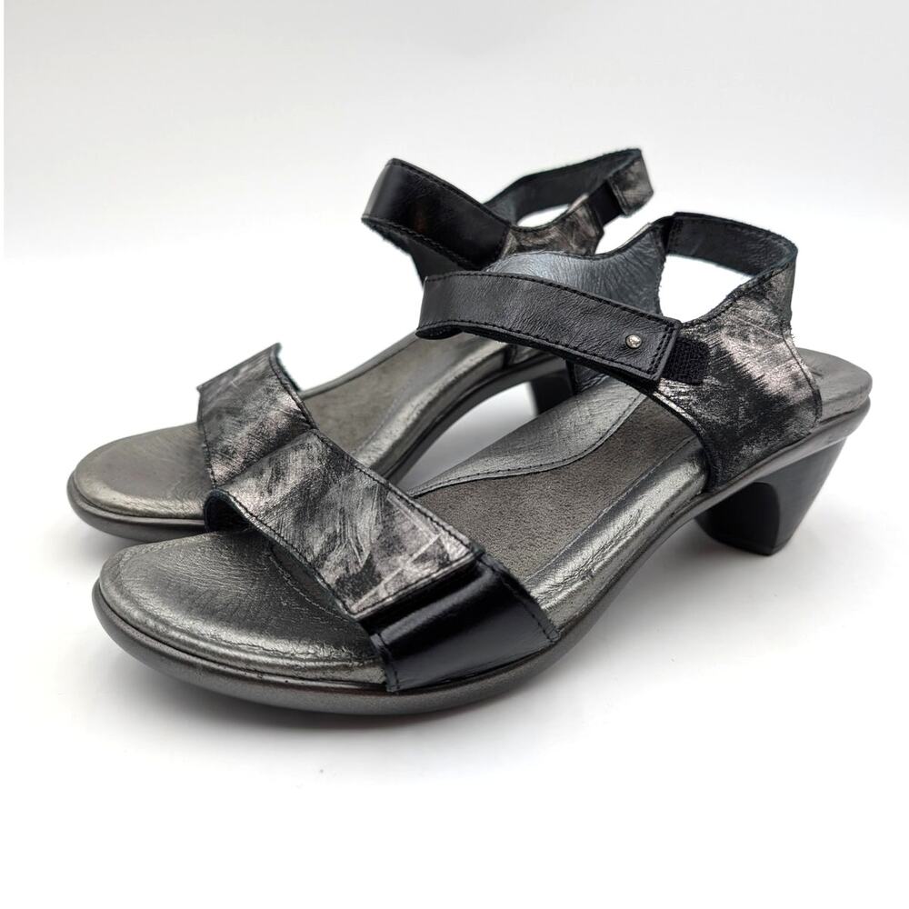 Naot Extant Hook & Loop Sandals Womens Metallic Onyx/Black Ice Size US6 EU37
